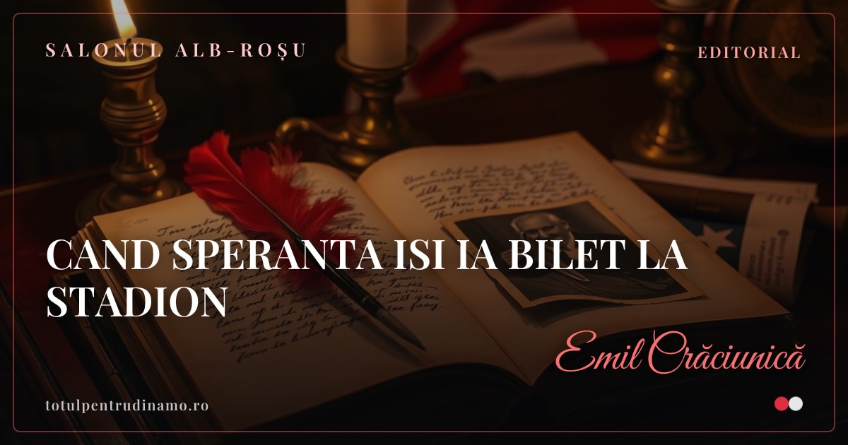 Sigiliul piesei „CAND SPERANTA ISI IA BILET LA STADION" — Salonul alb-roșu